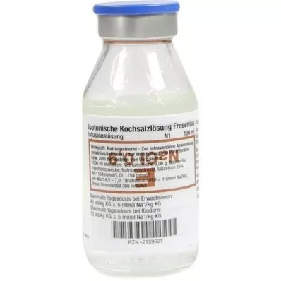 KOCHSALZLÖSUNG 0,9 % glassflaske Fresenius, 100 ml KOCHSALZLÖSUNG 0,9 % glassflaske Fresenius, 100 ml