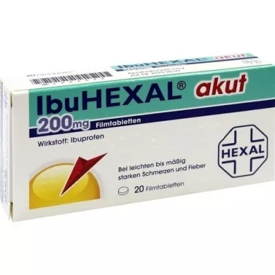 IBUHEXAL akutt 200 filmdrasjerte tabletter, 20 stk IBUHEXAL akutt 200 filmdrasjerte tabletter, 20 stk