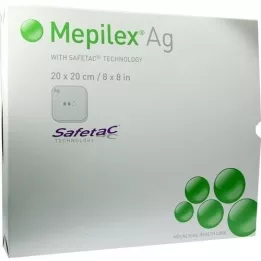 MEPILEX Ag skumbandasje 20x20 cm steril, 5 stk