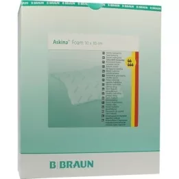 ASKINA Hyd.sårbandasje med skum 10x10 cm steril non-stick, 10 stk