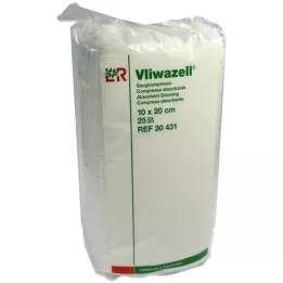 VLIWAZELL Absorberende kompresser usterile 10x20 cm, 25 stk