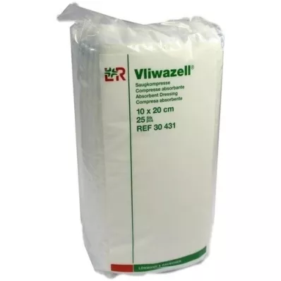 VLIWAZELL Absorberende kompresser usterile 10x20 cm, 25 stk VLIWAZELL Absorberende kompresser usterile 10x20 cm, 25 stk