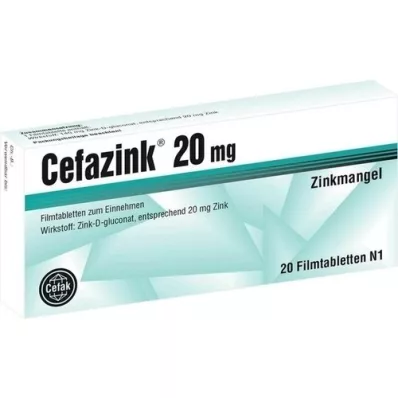 CEFAZINK 20 mg filmdrasjerte tabletter, 20 stk CEFAZINK 20 mg filmdrasjerte tabletter, 20 stk