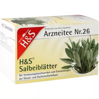 H&amp;S Salvieblader tefilterposer, 20X1,6 g