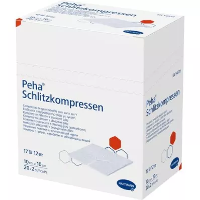 PEHA SCHLITZKOMPRESSEN 10x10 cm steril, 20X2 stk PEHA SCHLITZKOMPRESSEN 10x10 cm steril, 20X2 stk