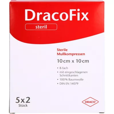 DRACOFIX PEEL Komprimerer 10x10 cm steril 8 ganger, 5X2 stk DRACOFIX PEEL Komprimerer 10x10 cm steril 8 ganger, 5X2 stk