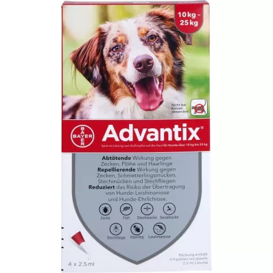 ADVANTIX Spot-on Lsg.z.Auftr.a.d.H.f. Hund 10-25 kg, 4 stk