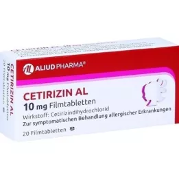 CETIRIZIN AL 10 mg filmdrasjerte tabletter, 20 stk