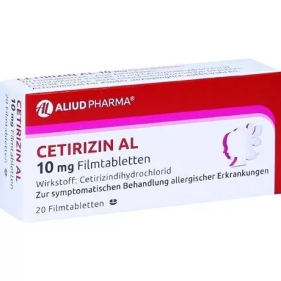 CETIRIZIN AL 10 mg filmdrasjerte tabletter, 20 stk CETIRIZIN AL 10 mg filmdrasjerte tabletter, 20 stk