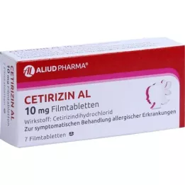 CETIRIZIN AL 10 mg filmdrasjerte tabletter, 7 stk