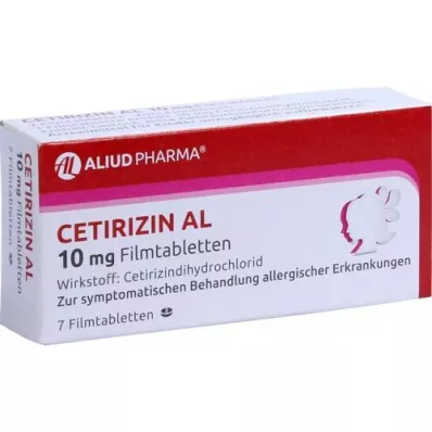 CETIRIZIN AL 10 mg filmdrasjerte tabletter, 7 stk