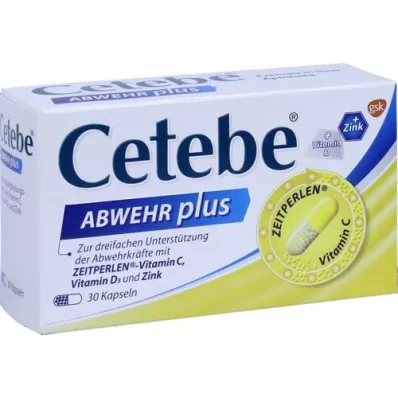 CETEBE ABWEHR pluss vitamin C + vitamin D3 + sinkkapsler, 30 stk CETEBE ABWEHR pluss vitamin C + vitamin D3 + sinkkapsler, 30 stk