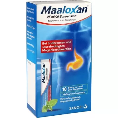 MAALOXAN 25 mVal suspensjon, 10X10 ml MAALOXAN 25 mVal suspensjon, 10X10 ml