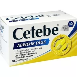CETEBE ABWEHR pluss vitamin C + vitamin D3 + sinkkapsler, 60 stk