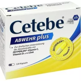 CETEBE ABWEHR pluss vitamin C + vitamin D3 + sinkkapsler, 120 stk