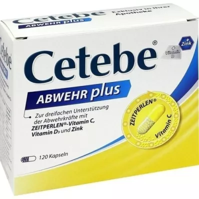 CETEBE ABWEHR pluss vitamin C + vitamin D3 + sinkkapsler, 120 stk CETEBE ABWEHR pluss vitamin C + vitamin D3 + sinkkapsler, 120 stk