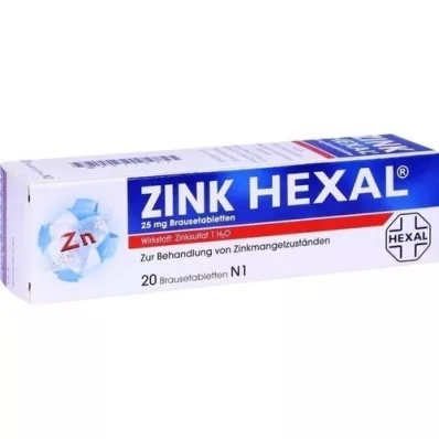 ZINK HEXAL Brusetabletter, 20 stk ZINK HEXAL Brusetabletter, 20 stk
