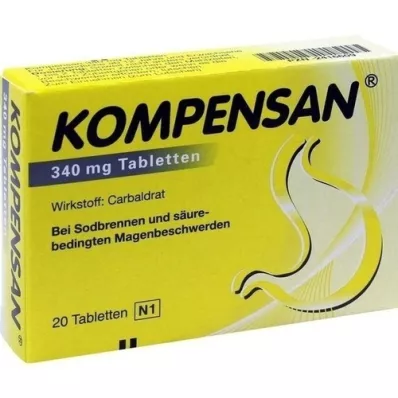 KOMPENSAN Tabletter 340 mg, 20 stk KOMPENSAN Tabletter 340 mg, 20 stk