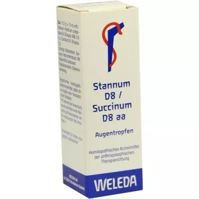 STANNUM D 8 succinum D 8 aa øyedråper, 10 ml