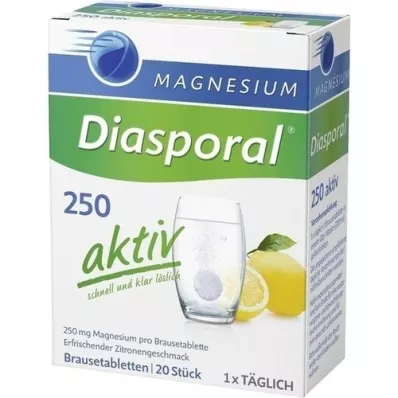 MAGNESIUM DIASPORAL 250 aktive brusetabletter, 20 stk MAGNESIUM DIASPORAL 250 aktive brusetabletter, 20 stk