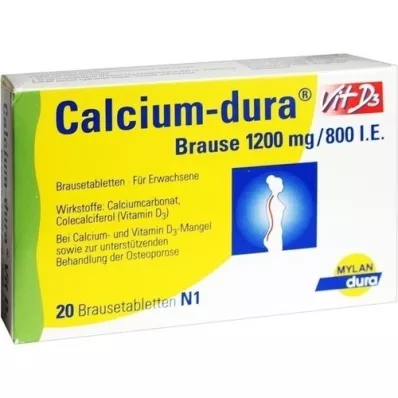 CALCIUM DURA Vit D3 brusende 1200 mg/800 IE, 20 stk CALCIUM DURA Vit D3 brusende 1200 mg/800 IE, 20 stk