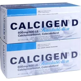 CALCIGEN D 600 mg/400 IE tyggetabletter, 200 stk
