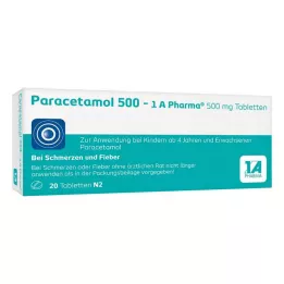 PARACETAMOL 500-1A Pharma tabletter, 20 stk