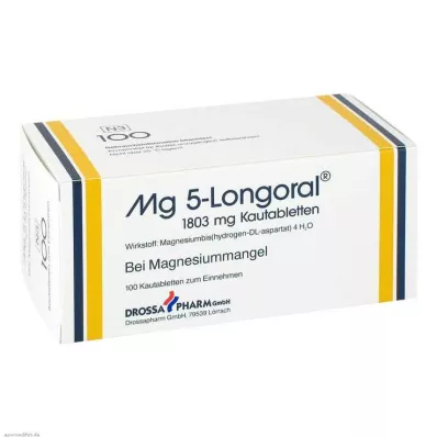 MG 5 LONGORAL Tyggetabletter, 100 stk MG 5 LONGORAL Tyggetabletter, 100 stk