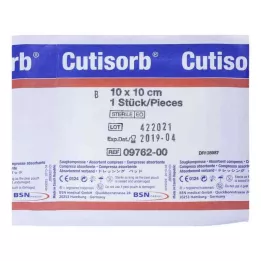 CUTISORB Absorberende kompresser sterile 10x10 cm, 1 stk