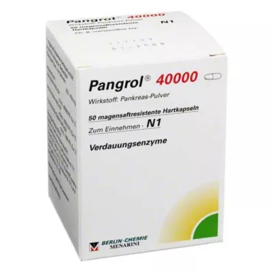 PANGROL 40 000 harde kapsler med enterisk belegg, 50 stk PANGROL 40 000 harde kapsler med enterisk belegg, 50 stk