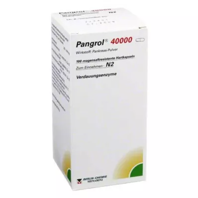PANGROL 40 000 harde kapsler med enterisk belagt pell, 100 stk PANGROL 40 000 harde kapsler med enterisk belagt pell, 100 stk