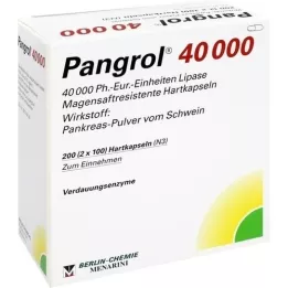 PANGROL 40 000 harde kapsler med enterisk belagt pell, 200 stk