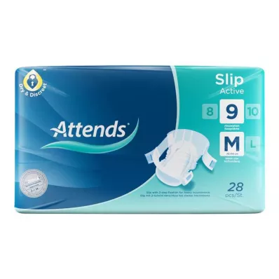 ATTENDS Slip Active 9 M, 28 stk ATTENDS Slip Active 9 M, 28 stk