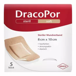DRACOPOR Sårbandasje 8x10 cm steril hudfarget, 5 stk
