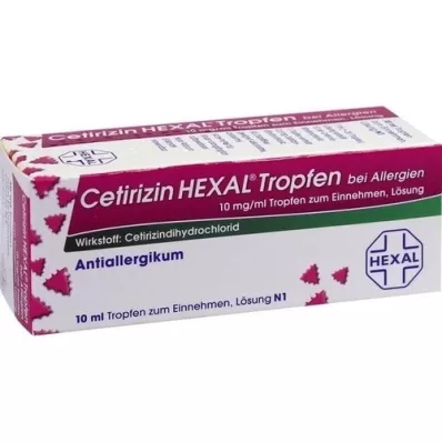 CETIRIZIN HEXAL Dråper mot allergi, 10 ml