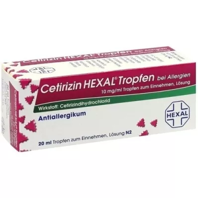 CETIRIZIN HEXAL Dråper mot allergi, 20 ml