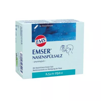 EMSER Fysiologisk pose med neseskyllesalt, 20 stk