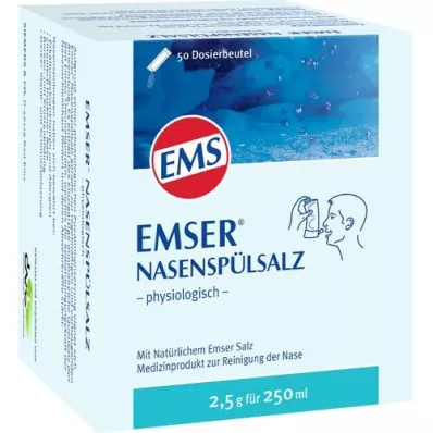 EMSER Fysiologisk pose med neseskyllesalt, 50 stk