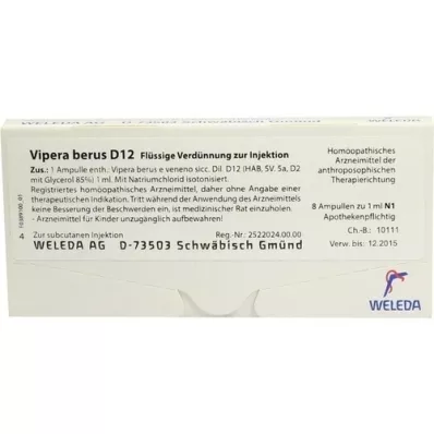 VIPERA BERUS D 12 ampuller, 8X1 ml
