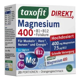 TAXOFIT Magnesium 400+B1+B6+B12+Folsyre 800 gran, 20 stk