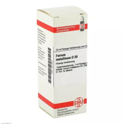 FERRUM METALLICUM D 30 Fortynning, 20 ml