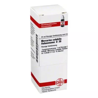 MERCURIUS SOLUBILIS Hahnemanni D 30 Fortynning, 20 ml MERCURIUS SOLUBILIS Hahnemanni D 30 Fortynning, 20 ml
