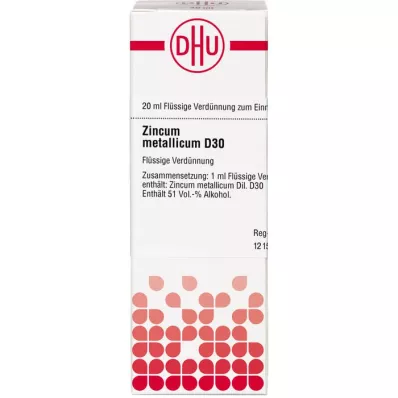 ZINCUM METALLICUM D 30 Fortynning, 20 ml