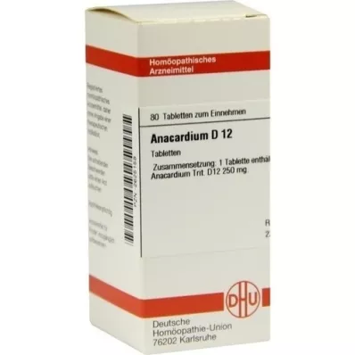 ANACARDIUM D 12 tabletter, 80 stk