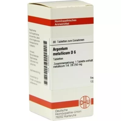 ARGENTUM METALLICUM D 6 tabletter, 80 stk