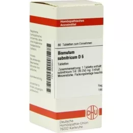 BISMUTUM SUBNITRICUM D 6 tabletter, 80 stk