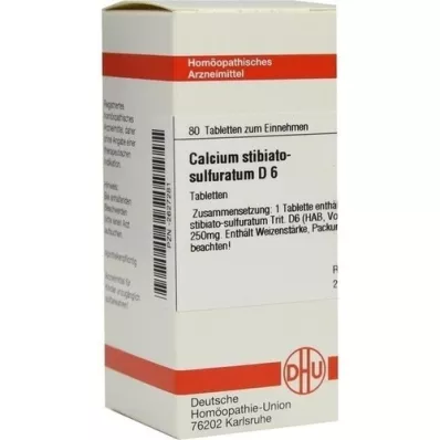 CALCIUM STIBIATO sulphuratum D 6 tabletter, 80 stk