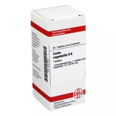 CARBO VEGETABILIS D 8 tabletter, 80 stk CARBO VEGETABILIS D 8 tabletter, 80 stk