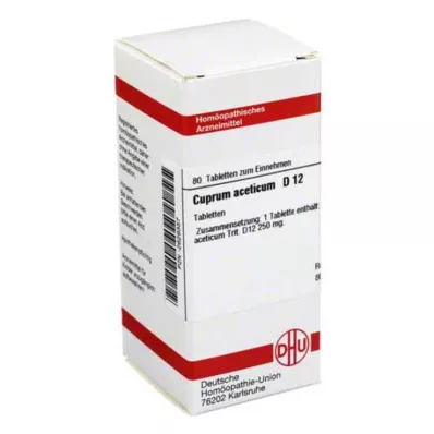 CUPRUM ACETICUM D 12 tabletter, 80 stk CUPRUM ACETICUM D 12 tabletter, 80 stk