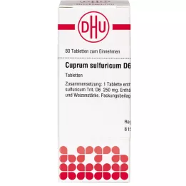 CUPRUM SULFURICUM D 6 tabletter, 80 stk